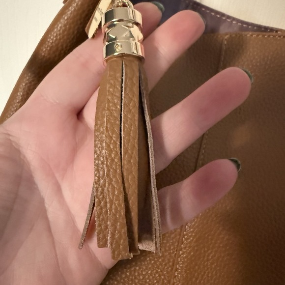 Pom Pom London Lambeth Leather Convertible Bucket Bag Maple Brown - Picture 2 of 16